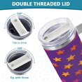 thumbnail image 5 of SKYSONIC 40oz Purple Starfish Tumbler With Lid And Straw Travel Coffee Mug Stainless Steel Insulated Thermal Tumblers Cup, 5 of 7