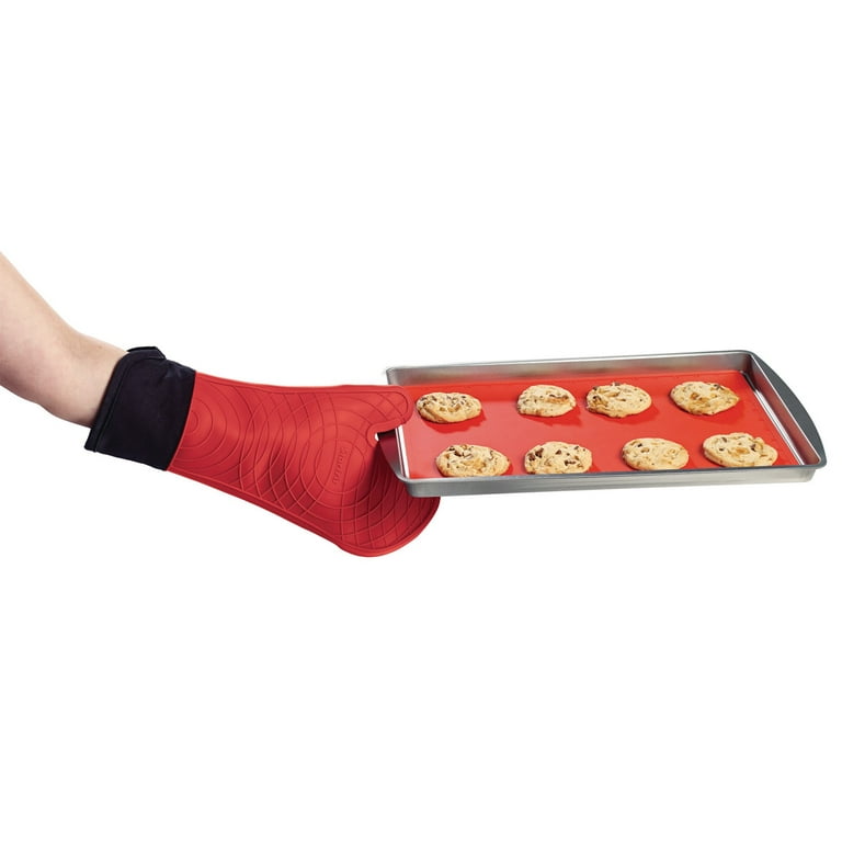 Gourmet by Starfrit 080235-006-0000 Silicone Oven Mitt, 12 inch , Red