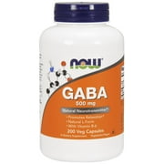 NOW Supplements, GABA 500 mg + B-6, 200 Veg Capsules