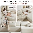 thumbnail image 4 of AENKYO 108" Chenille L-Shaped Sectional Sofa Set with 6 Pillows, Free-Combination Modular Couch for Living Room, Beige, Right-Facing Chaise, 4 of 8
