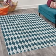 thumbnail image 2 of Flower Decorative Rug, Rhombus Pattern with Retro Design Inspirations Vintage Argyle Arrangement, Quality Carpet for Bedroom Dorm and Living Room, 6 Sizes, Petrol Blue, by Ambesonne, 2 of 4