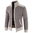 thumbnail image 3 of Lu's Chic Men's Zip Up Cardigan Sweater Full Zipper Long Sleeve Knit Slim Fit Knitwear Tops Pockets Coffee 36, 3 of 3