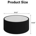 thumbnail image 4 of Hassch Modern Cylindrical Coffee Table, 29.5" Marble Top with PU Leather Frame, Stylish Accent Round Drum Table, No Assembly for Living Room or Bedroom (Black), 4 of 6