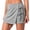 Gray, variant on Women's Solid Wrap Front Linen Skirt Shorts Drawstring Knot Side Skort Shorts Summer Beach M