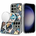 thumbnail image 2 of For Samsung Galaxy S24 Ultra Hybrid Flower Design Stylish Fashion Thick Hard MagSafe Compatible Shockproof Cover ,Xpm Phone Case [ Blue Yellow Floral ], 2 of 9