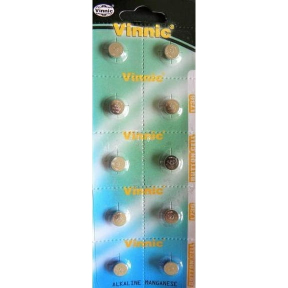 Vinnic Ag3 L736 192 Alkaline Battery (10 Pack) Used In Watches, Calculators, Toys, Lasers, Clocks