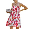 thumbnail image 4 of Vestido Fruncido, Vestido De Tirantes, Elástico, Informal, Con Volantes, Dobladillo Suelto, Línea A Para Fiestas ANGGREK Blanco L, 4 of 7