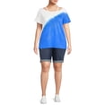 thumbnail image 4 of Terra & Sky Women's Plus Size Cut Out Neck Short Sleeve Top, 4 of 5
