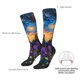 thumbnail image 4 of Fotbe Cosmic Irises At Twilight Calcetas Divertidas Estampadas para Hombre y Mujer, Calcetas de Algodón hasta la Rodilla para Caminar, Correr, Enfermería y Embarazo, 4 of 6