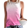 thumbnail image 5 of DHFJKG Tank Tops Women Crewneck Sleeveless Gradient Summer Casual Loose Fit Basic Beach T Shirts Soft Daily Wear Comfortable Top, 5 of 5