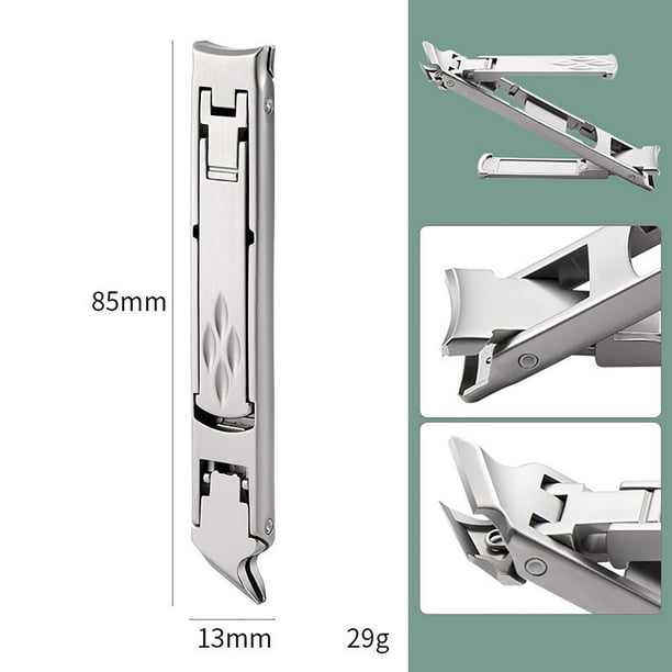 Fiudx Cortaúñas Plegable, Herramienta de Doble Cara, Cuchillas de Acero Inoxidable de Precisión, Mango Ergonómico Antideslizante, Ideal para Viajes, Ideal para El Hogar y para Regalar.