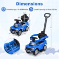 thumbnail image 3 of Gymax 3-In-1 Licensed Ford Stroller Sliding Walking Car w/Horn Sound LED Headlights Blue, 3 of 10