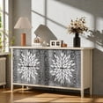 thumbnail image 2 of Tcbosik 4-Door Buffet Sideboard, Modern Storage Cabinet with Adjustable Shelves, Credenza for Kitchen, Living Room, Dining Room, Easy Assembly, Black & Natural, 2 of 8