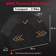 thumbnail image 5 of IC ICLOVER Bike Cover for Transport on Rack, 600D Bike Rack Cover for 3 Bikes, Waterproof Outdoor Storage Bicycle Covers for 3 Bikes on Hitch, 5 of 9