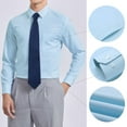 thumbnail image 7 of Men's Long Sleeve Dress Shirts Solid Color Button Down Shirts with Tie and Handkerchief Set Shirt, 7 of 7