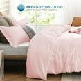 thumbnail image 2 of VEGAS HOTEL COLLECTION Classic Egyptian Cotton 1-Piece Duvet Cover { Zippered Closure } 1000 Thread Count- Fabulous Solid Looking Color Blush Pink - Queen Size, 2 of 7