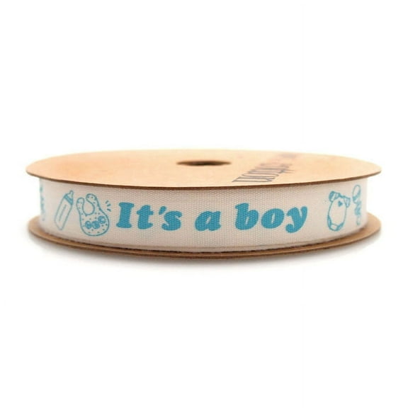 Its A Boy Baby Shower Cotton Ribbon, 5/8-inch, 10-yard