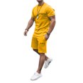 thumbnail image 2 of Paris Letter Graphic Short Sets for Men Crewneck T Shirt and Shorts 2 Piece Matching Set Mens Summer Outfits, 2 of 5
