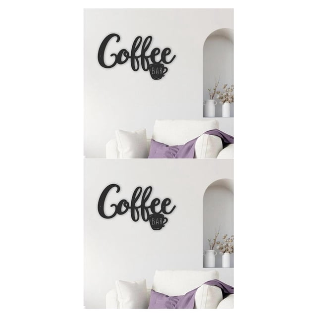Ounissouiy Coffee and Tea Bar Sign Metal Hanging Plaque for Farmhouse Decor 2piezas 30x18CM