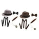 thumbnail image 3 of 2 Juegos de Disfraces de Charleston Disfraz de Carnaval de Los años 20 Disfraz de Hombre con Sombrero Fedora - Gris + Café Sunnimix Trajes De Cosplay Para Hombres, 3 of 5