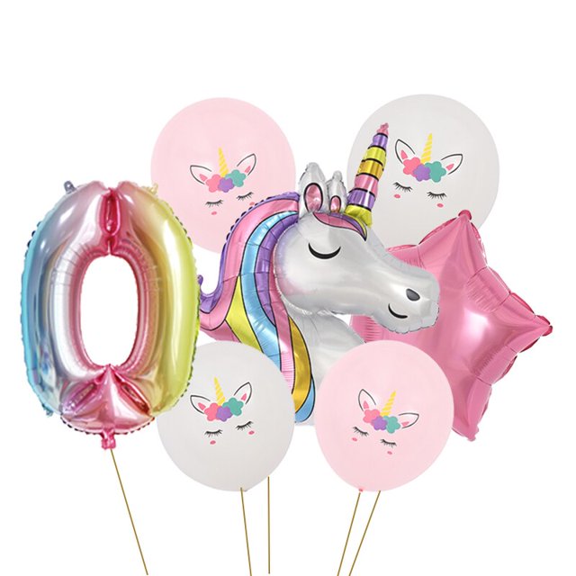 Decoraciones de cumpleaños de unicornio, decoración de fiesta temática de unicornio, globos, Kit de arco de guirnalda para Baby Show, suministros de fiesta de boda
