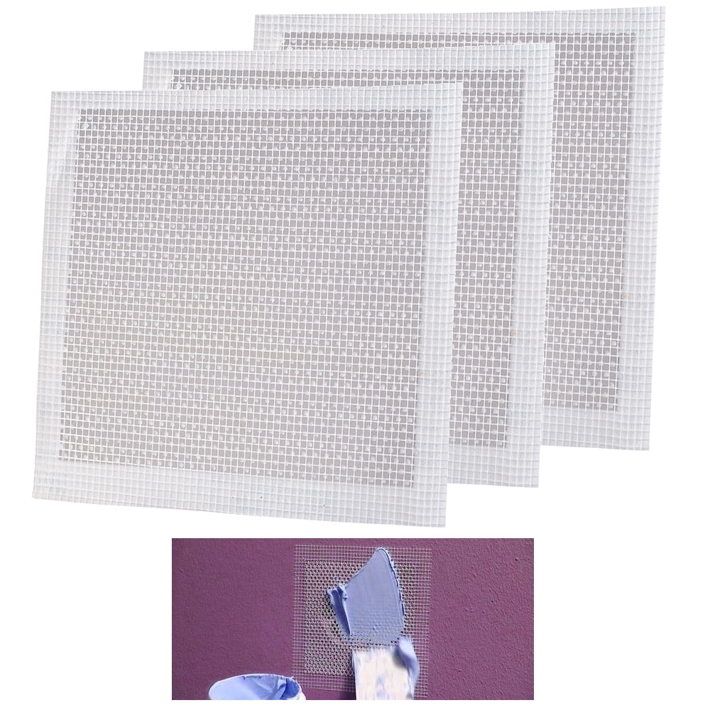 Fist Size Drywall Repair Patches 8" x 8" Self-Stick Mesh & Metal 10-Ct 