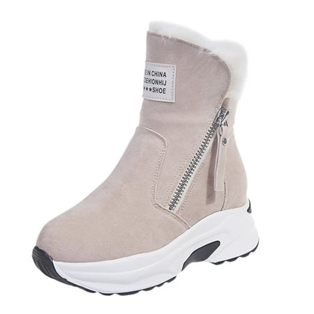 

HGWXX7 Warm Thermal Heel Slipon Women s Shoes Casual Snow Boots Breathable Winter Wedges Women s Boots Fall Shoes