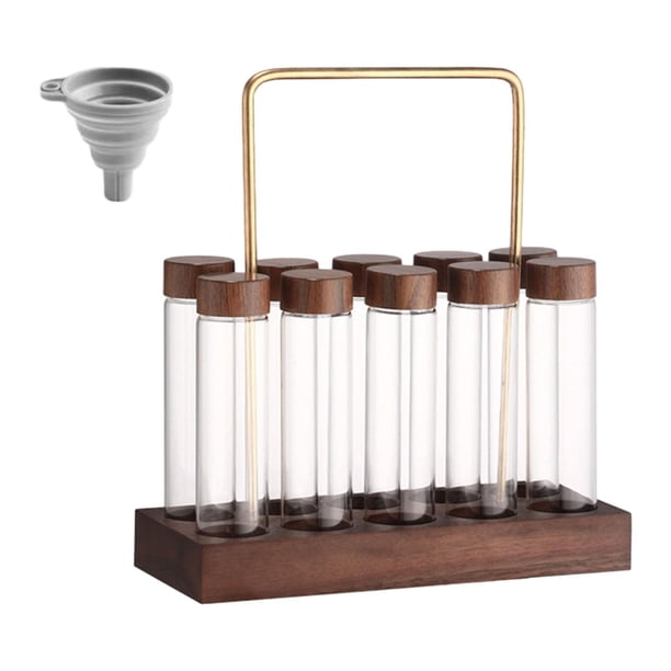 Tubos de almacenamiento de granos de café, frascos de única, tubos con soporte, viales de vidrio con tapas para amantes del café, regalo