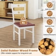 thumbnail image 6 of Giantex Wooden Dining Chairs Set of 2, Armless Kitchen Chairs w/Hollowed Backrest & Upholstered PU Seat, White, 6 of 9