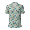 thumbnail image 2 of Daiia Colorful Pugs Pattern Men’s Polo Shirts,Solid Deck Shirt,Classic Fit, Breathable Cotton Polo for Casual and Sport Wear-Small, 2 of 7