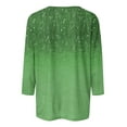 thumbnail image 4 of DENGDENG Three Quarter Length Sleeve Tops for Women Elbow Womens Casual Shirts for Summer Crew Neck Loose Fit Tunic Tops Plus Size Floral Womens Flowy Blouses Green S, 4 of 4