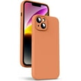 thumbnail image 1 of Liquid Silicone Case for iPhone 14, [True Liquid Silicone] [Anti Fingerprint] 4 Layer Phone Case Protective Cover, Full Coverage Around Camera & Built-in Microfiber, 6.1", Orange, 1 of 15