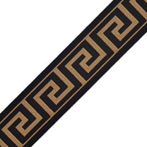 Trim 4-Yards 40mm Greek Key Elastic Stretch Ribbon, Stretch Elastic Band, Headband, Hand Band and Waist Belt, TR-11375 (Gold)