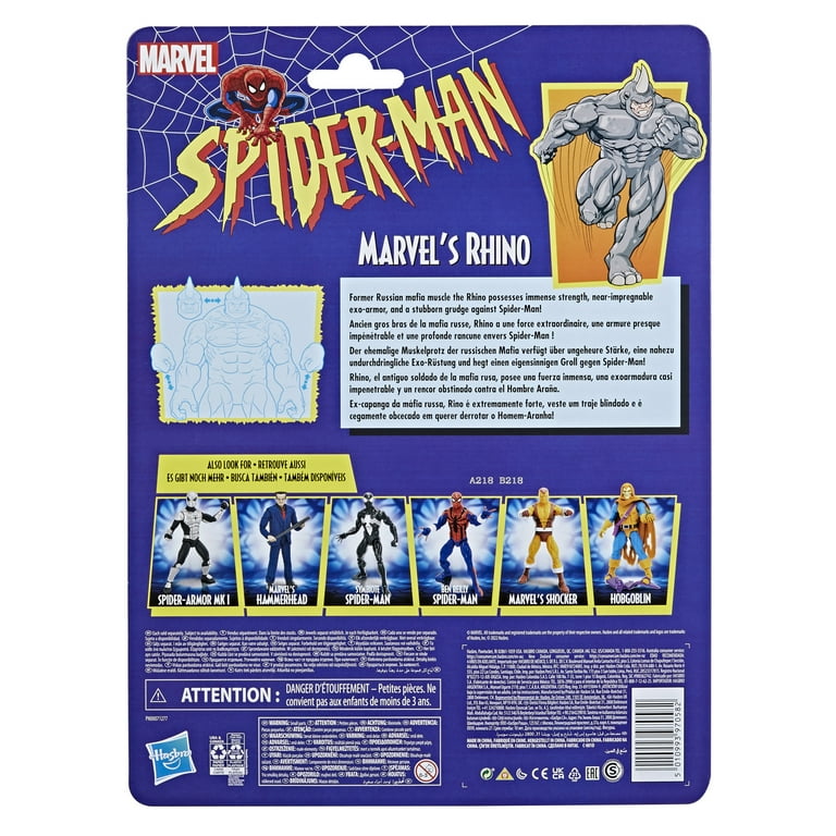 Marvel Spider-Man Legends Series 6-inch Rhino Villain Retro Action