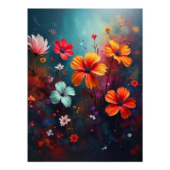 Diamond Art Kit for Adults, Flower Colorful Print No.17 Diamond Painting for Adults Beginners, 5D DIY Diamond Art Painting Kits, Colorful Diamond Painting Craft for Home Decor 12x16