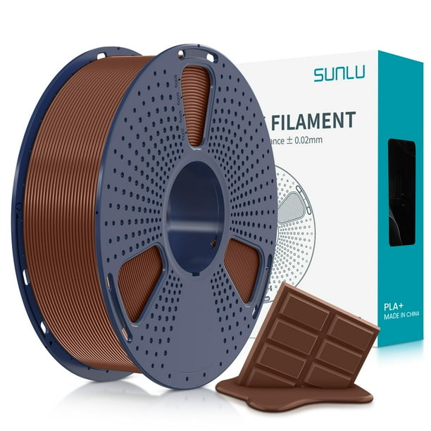 Filamento para impresora 3D SUNLU PLA Plus de 1,75 mm, 1 kg, color chocolate