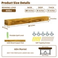 thumbnail image 7 of Noble House 60" Fireplace Mantel, Rustic Floating Wood Shelf with Invisible Brackets for Living Room, Caramel, 7 of 7