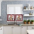 thumbnail image 6 of Christmas Cat Kitchen Curtains and Valances Set, with Christmas Hat Red Black Plaid Rod Pocket Window Valance 18 Inch Window Curtain Panels for Living Room Bedroom Laundry, 27.5x24in, 3 Pieces, 6 of 7