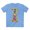 Carolina Blue, variant on Letter Shirt, Shirt with Letters, Tee Shirt with Gold Letters