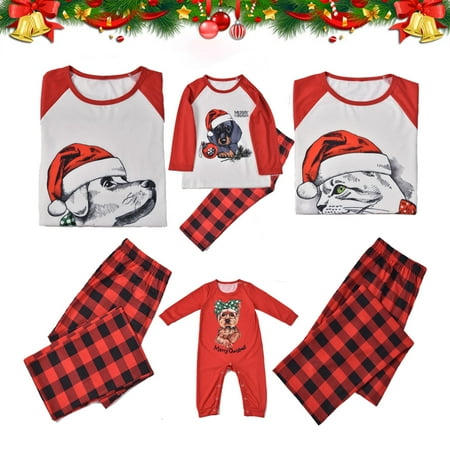 

Herrnalise Christmas Child Printed Blouse Long Sleeve Tops+Pants Xmas Family Matching Pajamas Set Clothes Christmas Family