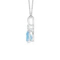 thumbnail image 2 of ANGARA Natural Aquamarine Teardrop Pendant with Diamond in Platinum for Women (Size-7x5mm) | March Birthstone, Birthday, Anniversary, Jewelry Gift for Women | Natural Aquamarine Necklace, 2 of 10