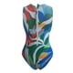 thumbnail image 3 of MKLEKYY Trajes De Baño Dama Leaf Print Monokini Zipper Swimsuit Women High Neck Swimwear Female Vintage Bodysuit Bathing Suit, 3 of 4