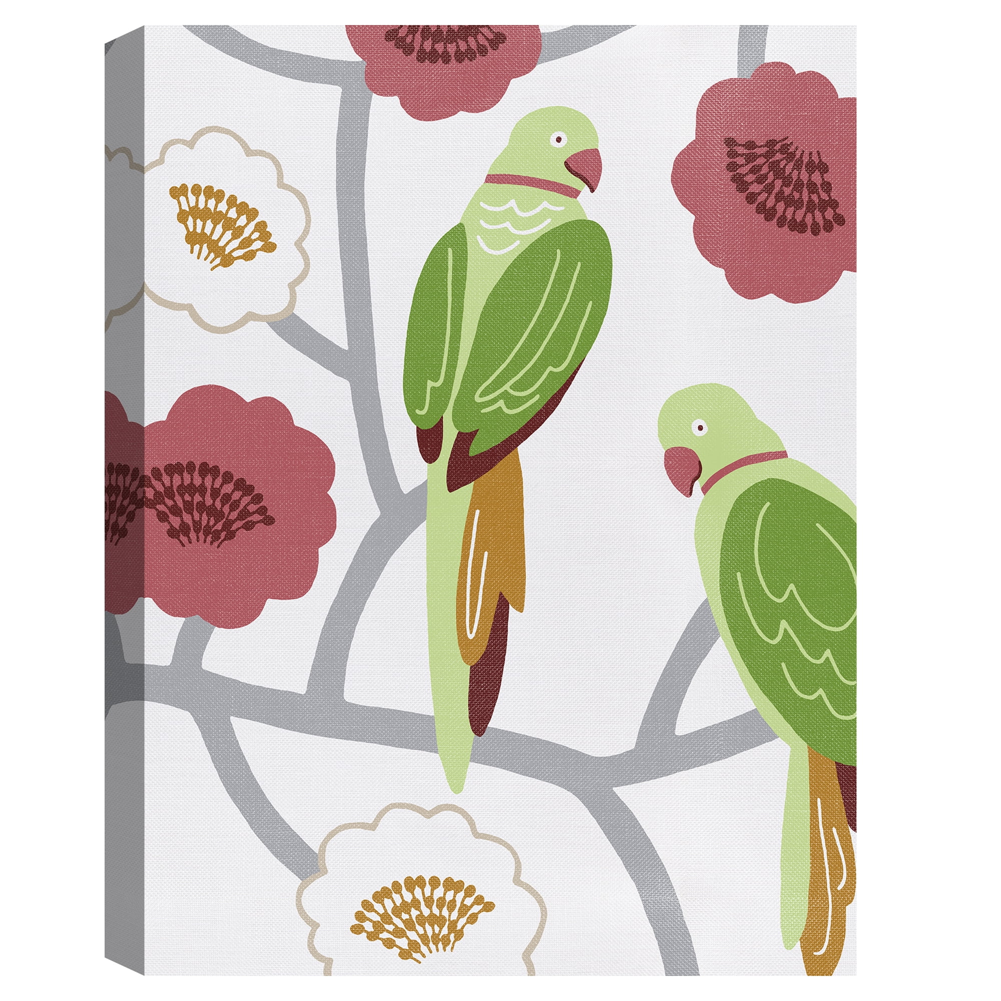 Fuglar Crimson by Kristine Hegre Parrots Canvas Art