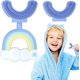 thumbnail image 1 of Cepillo de dientes en forma de U para niños Cabezal de cepillo de silicona doble extra suave, 360 dientes orales Diseño de limpieza completo, cepillos de dientes de masaje para niños pequeños y C ShuxiuWang 8390605826429, 1 of 1