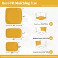 thumbnail image 3 of Pakunoda 14 Pcs Patio Outdoor Cushion Covers Replacement Slipcovers with Zipper Non-Slip for Garden Furniture Sofa Chair 3 Size Protector, Cover Only, Yellow, 3 of 4