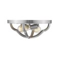 thumbnail image 2 of Golden Lighting 5926-FM PW 14 in. Smithsonian Saxon 2 Light Pewter Flush Mount Ceiling Light, 2 of 2