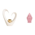 thumbnail image 1 of Jarrón de cerámica con forma de corazón, jarrón decorativo de con tapa. Diseño moderno y creativo, ideal para estantería, oficina, hogar o c, 1 of 8