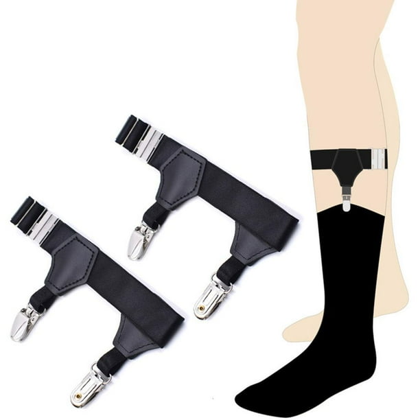 ZOUBAOQ HARR 2 Pack Mens Sock Garter Belt Elastic Adjustable Sock Suspenders  Holders Sock Garters Grips with Metal Non-slip Clips - Walmart Business  Supplies