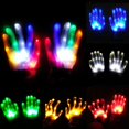 thumbnail image 1 of 1 par de guantes de dedo de mano con luz LED Decoración de baile de disfraces de Navidad de Halloween - Rojo Kuyhfg Sin marca, 1 of 3