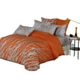 thumbnail image 2 of Swanson Beddings Tree Branches Reversible 5-Piece Cotton Bedding Set: Duvet Cover, Two Pillow Shams and Two Euro Shams Orange-Gray King Size (No Comforter Included), 2 of 2